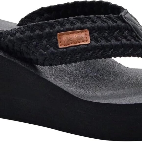 Womens Wedge Flip Flops Rubber Cushion Arch Support Platform Sandals - Picture 1 of 6